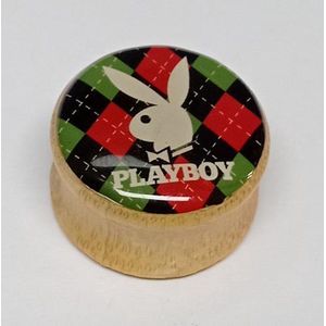 Playboy Bunny geblokt Saddle Plug - 25mm (per paar)