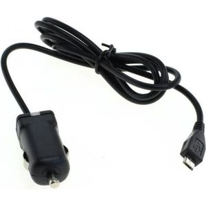 USB Micro B autolader met vaste kabel - 2,4A / zwart - 1,1 meter