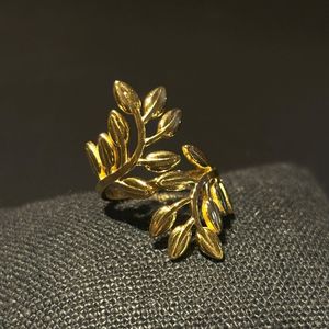 No-Fade Goud-Stijl Vergulde Rozen Tak Ring Sieraden Voor Dames En Heren