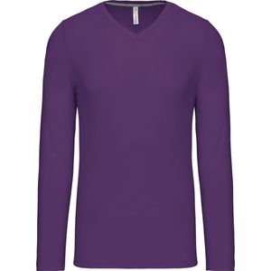 Kariban T-shirt V-hals lange mouwen K358 - purple - L