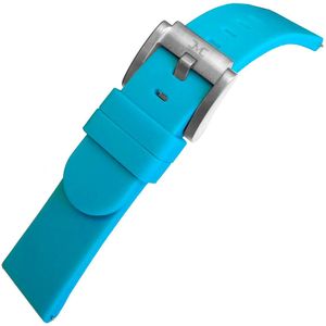 Marc Coblen / TW Steel Turquoise Silicone Rubber Horlogeband Stalen Gesp - 22mm