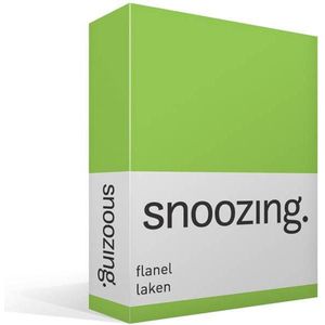 Snoozing - Flanel - Laken - Tweepersoons - 200x260 cm - Lime