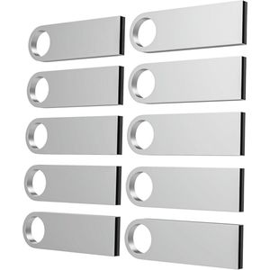 Mini USB-stick 32GB - Waterdicht en Draagbaar - 10 Stuks met Sleutelhangers