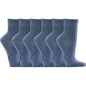 Antimicrobiële sokken | Remt bacteriën en schimmels | Kleur: Blauw | Maat: 35-38 / 39-42 / 43-46 | 6 paar