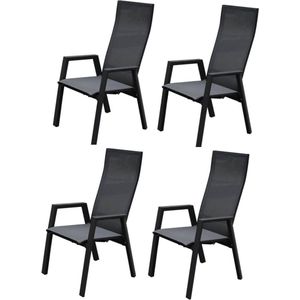 Nancy dining tuinstoel verstelbaar antraciet textileen set van 4