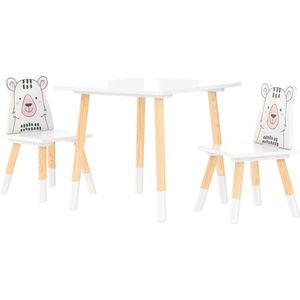 Livarno Home Kindertafel met 2 Stoelen - Biedt ruimte om te spelen, verven of knutselen - Aanbevolen leeftijd: 3-6 jaar - Afmetingen: 59 x 50 x 48 cm (tafel) | 28 x 28 x 49 cm (per stoel) - 3 Delig - Bestaat uit 2 stoelen en 1 tafel - Speeltafel