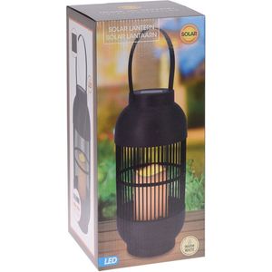 ProGarden Lantaarn Solar LED Rattan Zwart