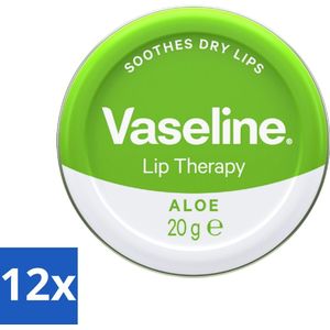 Vaseline - Original Tin - Lip Therapy - Aloë Vera - 20 g - Voordeelverpakking - 12 stuks