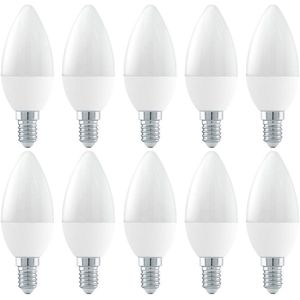 LED kaarslamp E14 daglichtwit 6400K - 6W - mat glas - 10 stuks