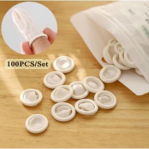 100 x Latex Vingerbeschermer Wit - Vinger Condoom - Horeca - Schoonheidsspecialist - Pedicure