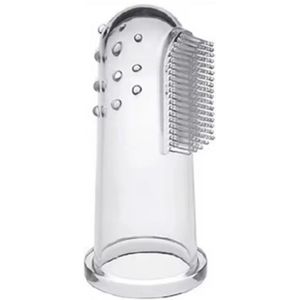 Vinger tandenborstel voor dieren – Siliconen tandenborstel – Pet Toothbrush – Transparant – Inclusief opbergdoosje