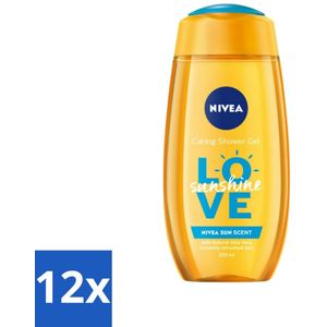 NIVEA Douchegel Love Sunshine 250 ml - Voordeelverpakking - 12 stuks