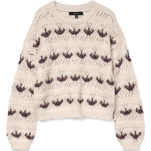 Vero Moda - Vmidelle Ls O-neck - Pullover - Beige - Dames