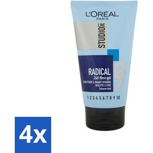 L'Oréal Paris - Studio Line Radical 24H - Gel - Super Strong - 150 ml - Voordeelverpakking - 4 stuks