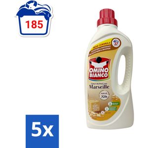 Omino Bianco - Marseille - Wasmiddel - Natuurlijke Zeep - Witte & Gekleurde Was - 37 Wasbeurten - Bulkverpakking - 5 stuks