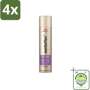 Wella – Flex Fullness Volume Ultra Strong – Haarspray – 250 ml - Voordeelverpakking - 4 stuks - Haarspray - Volume