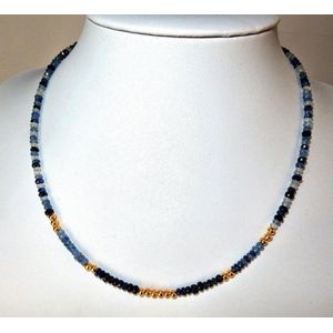 Natuurlijk Saffier Tricolor Collier AAA