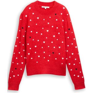 TOM TAILOR DENIM Trui  rood / zwart / wit