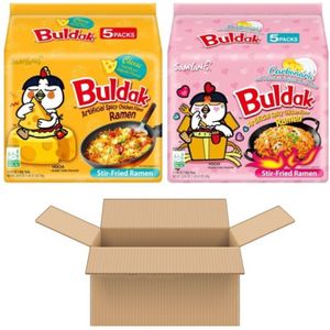 Instant Noedels/Noodles Mixpakket Samyang Buldak carbonara en Kaas (10x140Gr)