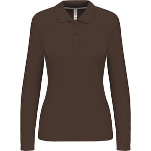 Kariban Damespolo lange mouwen K244 - Chocolate - M