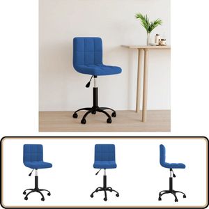 vidaXL Kantoorstoel - Fluweel Blauw - Draaibaar - Verstelbaar Bureaustoel - Kantorstoelen - Ergonomische Stoel - Draaibare Stoel - Blauwe Stoel