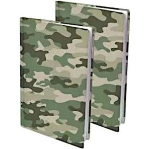 Verhaak Rekbare Boekenkaft A4 Textiel Camouflage 2 Stuks