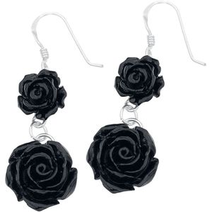 etNox Black Roses Oorbel st. Zilver - Basics, Gothic, Rockabilly