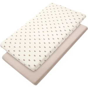 FURNIBELLA - Set van 2 Mousseline Katoenen Hoeslakens – 60 x 120 cm, Zacht en Ademend, Geschikt voor Babybed, Kinderbed en Reiswieg, Regenboog Design
