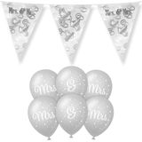 Paperdreams Mrs/Mrs huwelijks feest set - Ballonnen & vlaggenlijnen - 13x stuks