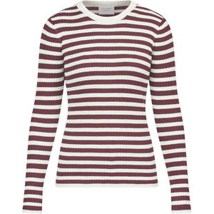 SISTERS POINT Huga-ls - Dames Trui - D.bordeaux/cream - Maat XS