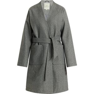 DreiMaster - Overgangsjas - Grijs Melange - Dames - Wollen Look