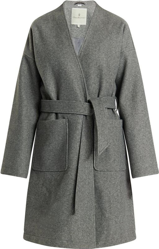 DreiMaster - Overgangsjas - Grijs Melange - Dames - Wollen Look