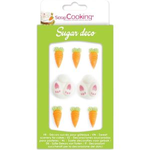 ScrapCooking Suikerdecoraties - Konijn / Wortel - Set/8