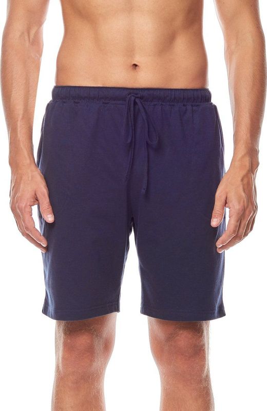 Timone TI-TI30-114-PP Heren Pajamabroek - kort - Pyjamashorts - met zakken - elastische tailleband met koord - 100% Katoen - Marineblauw - S