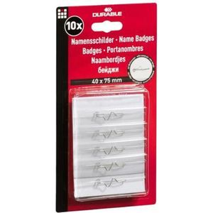 40x75mm Badge met Speld Durable 8608 Pak à 10 Stuks