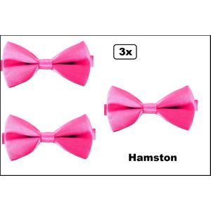 3x Vlinder strik donker roze - Hamston Festival thema feest party gala feest hollywood