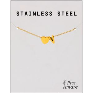 Letter V Armband Goudkleurig - Stainless Steel - Initiaal & Hartje Hanger - Initialen Armband op Cadeau Kaartje - Pax Amare