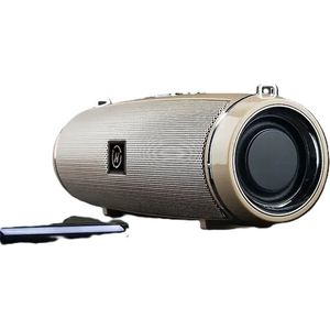 Bluetooth Speaker - Bluetooth Speaker Draadloos - Bluetooth 5.0 Speaker - 200W Ipx7 Waterdichte Speaker - L19 x B7 x H7 CM - Met Draag Koord - Goud