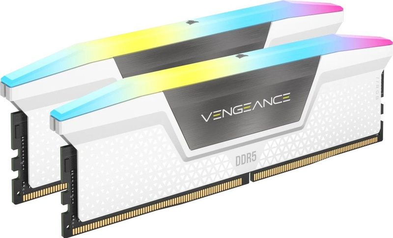 Corsair - VENGEANCE RGB DDR5 RAM - 64GB (2x32GB) - 6400MHz - Wit