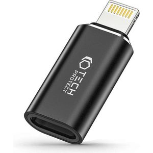 TECH-PROTECT - ULTRABOOST - ADAPTER VOOR LIGHTNING NAAR TYPE-C ZWART