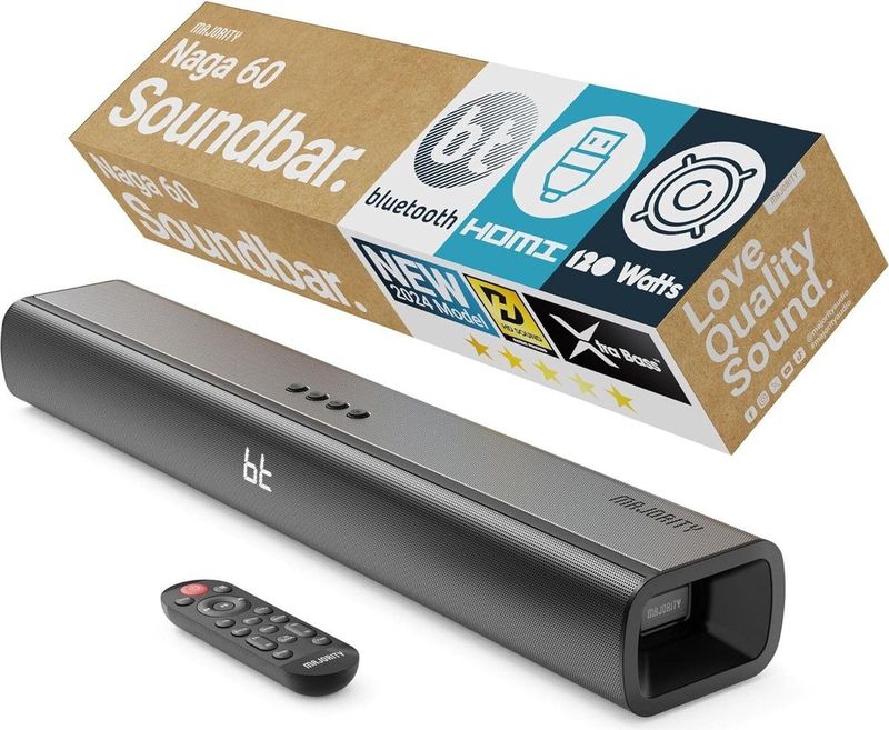 Majority - Naga 60 - Soundbar - Zwart - Inclusief Beugel - Bluetooth 5.0
