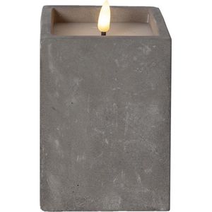 Star Trading LED stompkaars 'Flame Cem', cement, grijs, 14,5cm