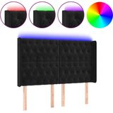 vidaXL-Hoofdbord-LED-147x16x118/-cm-fluweel-zwart