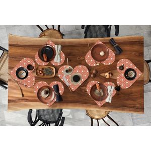 Onderleggers - Placemats - Placemats hartje - Meisjes - Boho - Design - 8 stuks