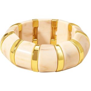 Dames armband statement-dames armband goud-dames bangel-marmerlook-kerst kado -kado voor haar-wit goud armband