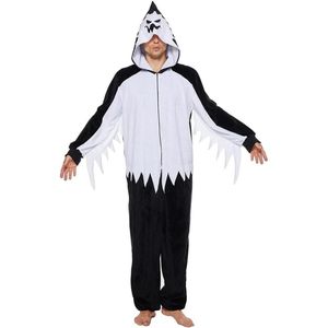 Pyjama kostuum witte geest voor volwassenen Halloween cosplay carnaval kostuum themafeest.