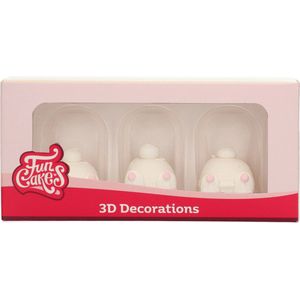 FunCakes Suikerdecoratie - 3D Bunny Butts - 3 Stuks - Eetbare Taartdecoratie