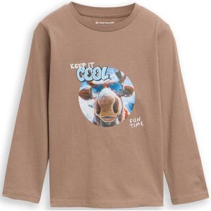 TOM TAILOR - Shirt - Lichtblauw - Lange Mouwen - Motiefprint