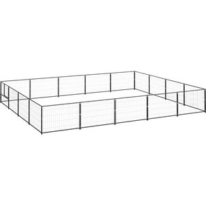 The Living Store Hondenkennel - Staal - 500 x 400 x 70 cm - zwart