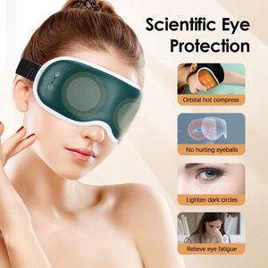 WizBay Premium Select® Warmte Vibratie en Ice Pack Massage Oogmasker - Oogmasker Slaap - Oogmasker Wallen - Graphene 3 Standen Warmte Massage - 7 Vibratie Massage Standen - Ice Pack en 2 Wet Pads Bijgeleverd - Donkergroen